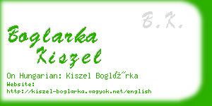 boglarka kiszel business card